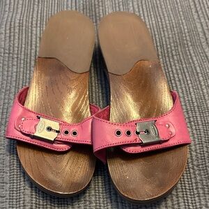 Dr. Scholl's Pink Leather Mules